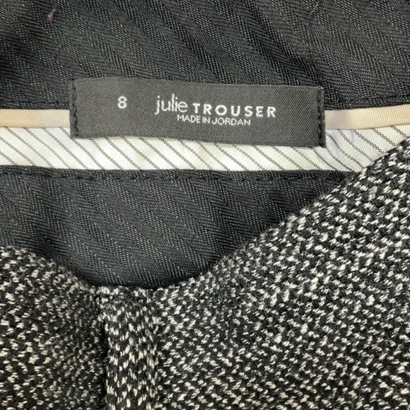 Ann Taylor LOFT Julie Trousers Tweed Black Soft White Gray SIZE 8 - Picture 3 of 11